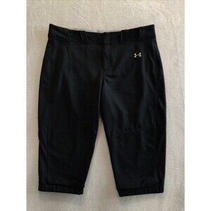 Under Armour Softball Pants Womens xl Extra Large Black Baseball Heat Gear Crop